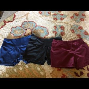 3 pairs of yoga shorts